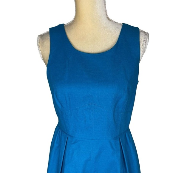J. Crew Royal Blue Sleeveless Cotton Sheath Dress Size 6 Classic Bold - Picture 2 of 12